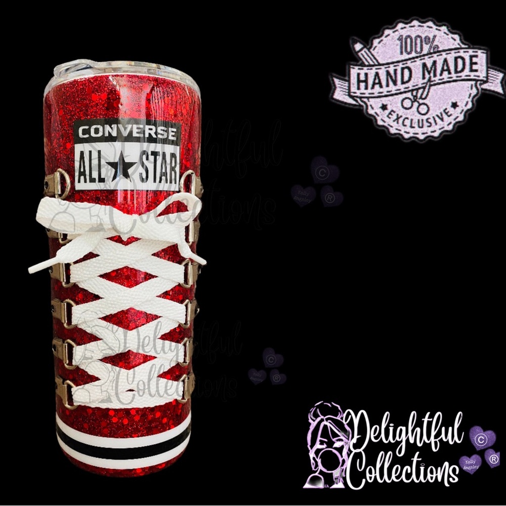 20oz Custom Made Converse Shoe glitter tumbler